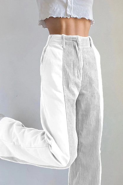 Isabella | Corduroy Broek met Patchwork | Creatieve Stijl | Comfortabele Fit