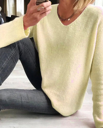 Mila | Dames trui met lange mouwen, effen, chic en comfortabel