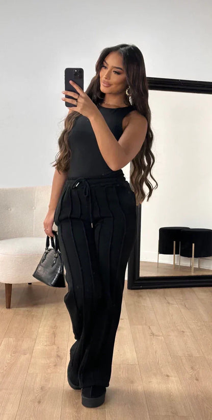 Casual broek met wijde pijpen voor dames