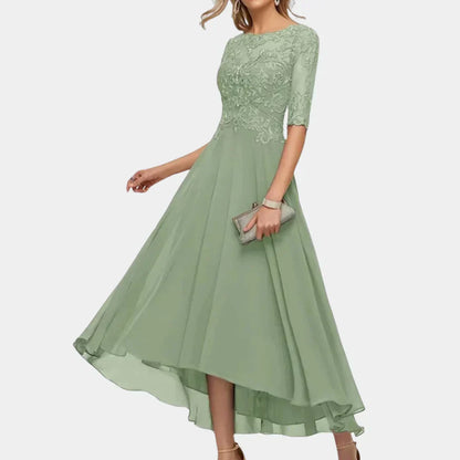 Elegante damesjurk van chiffon, tot op de enkels