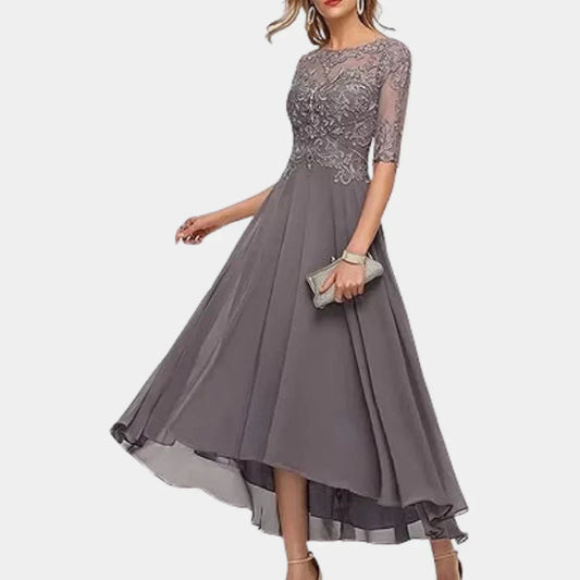 Elegante damesjurk van chiffon, tot op de enkels
