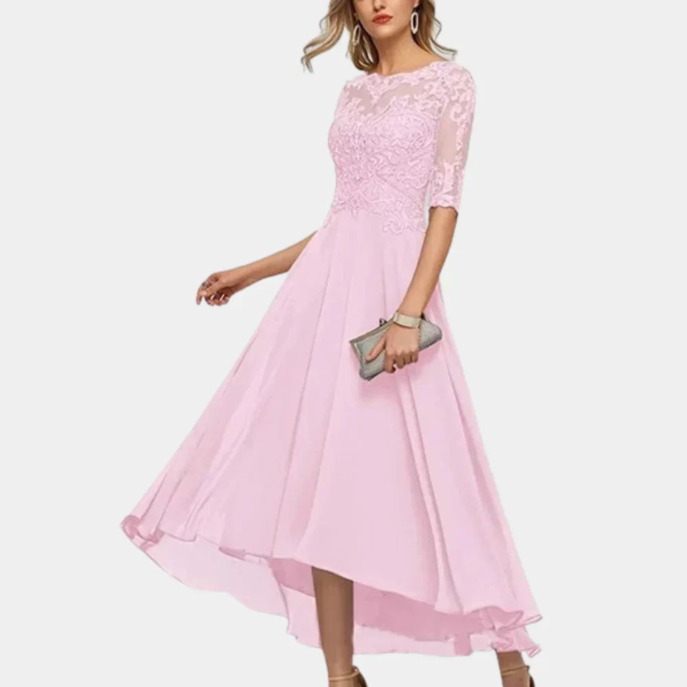 Elegante damesjurk van chiffon, tot op de enkels