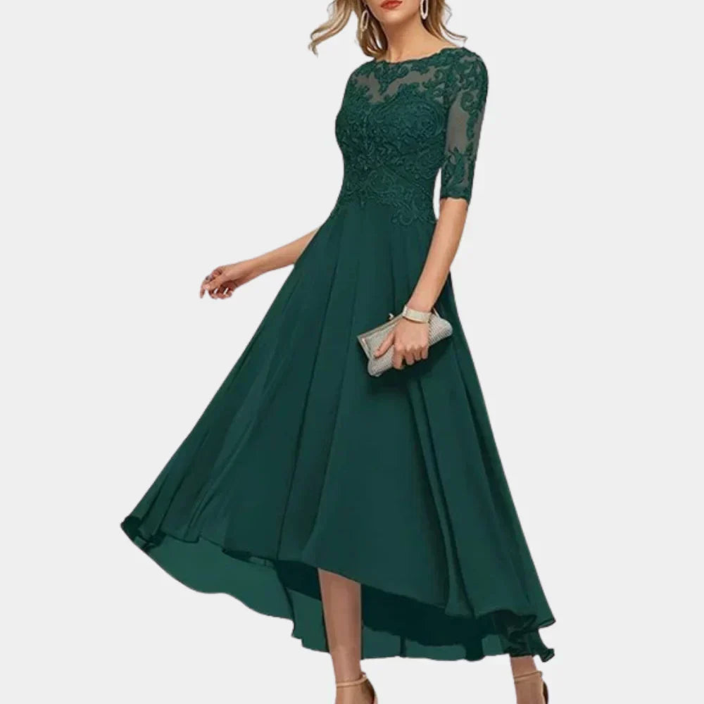 Elegante damesjurk van chiffon, tot op de enkels