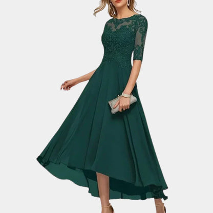 Elegante damesjurk van chiffon, tot op de enkels