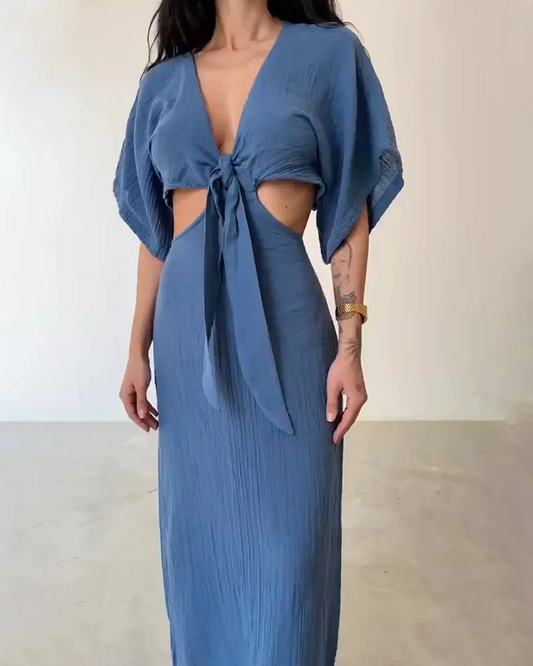 Iyla Prachtige jurk met open taille en veters