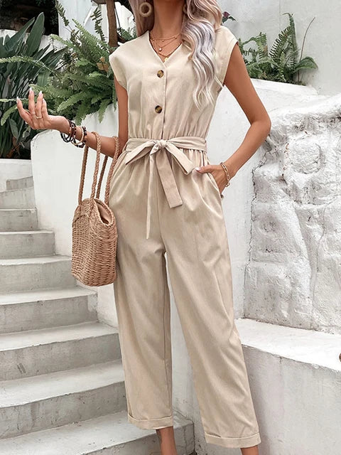 Valérie - Casual jumpsuit met korte mouwen