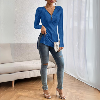 Jovana - Elegante Comfort Fit Top met lange mouwen