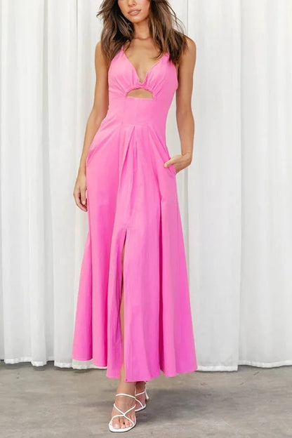Kallie Vhals maxi jurk met open rug