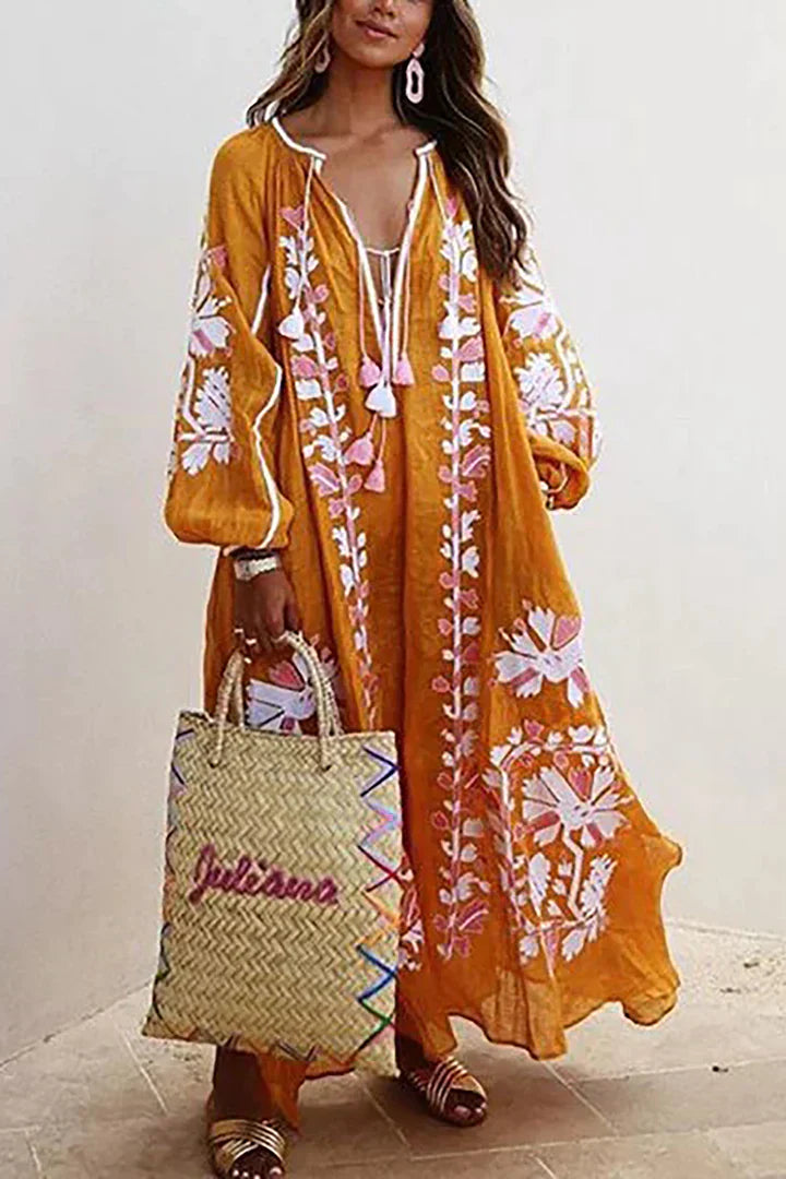 Kara Bohemian maxi jurk met bloemenprint