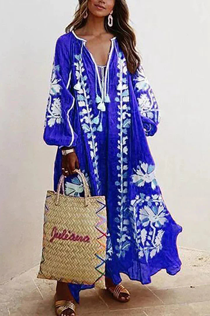 Kara Bohemian maxi jurk met bloemenprint