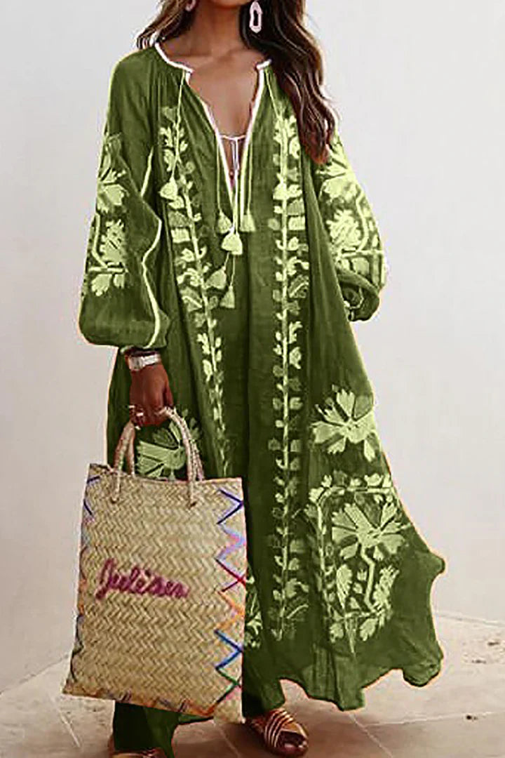 Kara Bohemian maxi jurk met bloemenprint