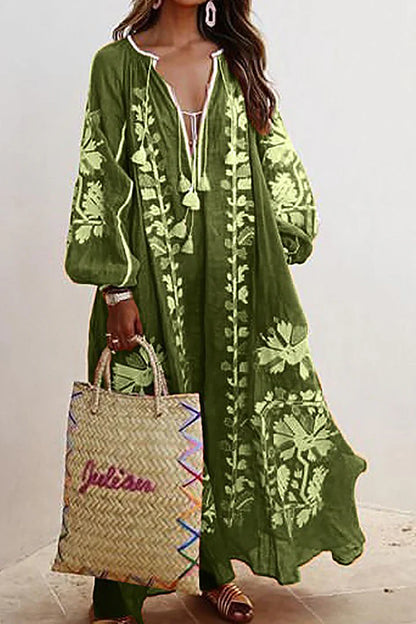 Kara Bohemian maxi jurk met bloemenprint
