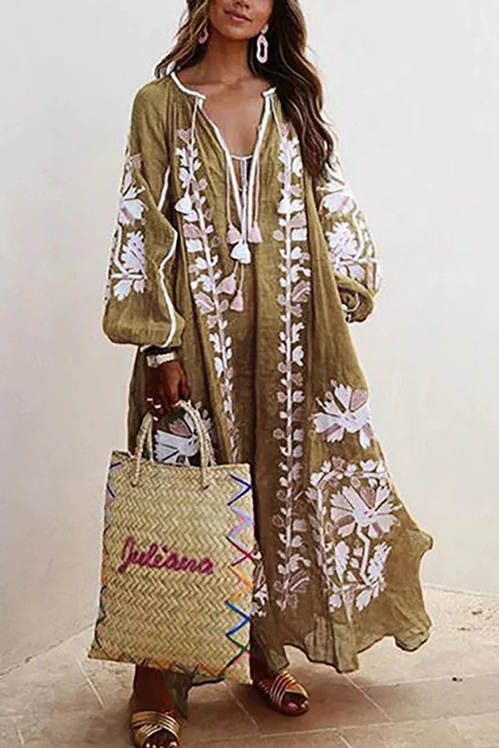 Kara Bohemian maxi jurk met bloemenprint