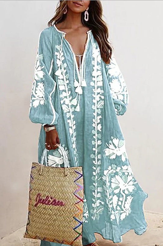 Kara Bohemian maxi jurk met bloemenprint