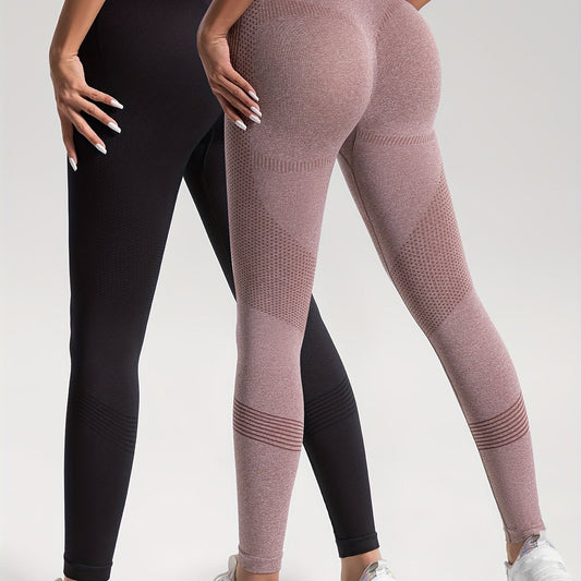 Heidi-Mode | Elegance Set van 2 gestippelde fitnessleggings voor stijlvolle workouts