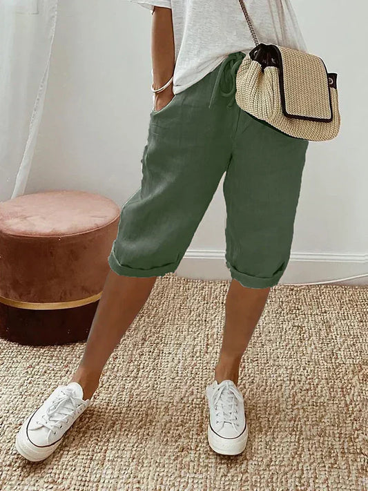 Adrina Katoenen en linnen damesshort