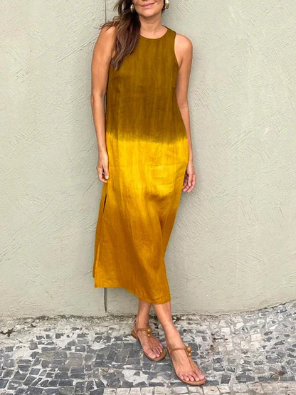 Kyline Casual maxi jurk van katoen en linnen