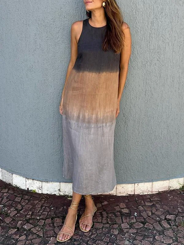 Kyline Casual maxi jurk van katoen en linnen