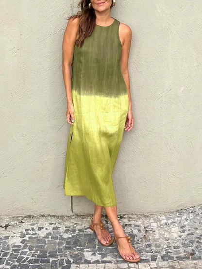 Kyline Casual maxi jurk van katoen en linnen