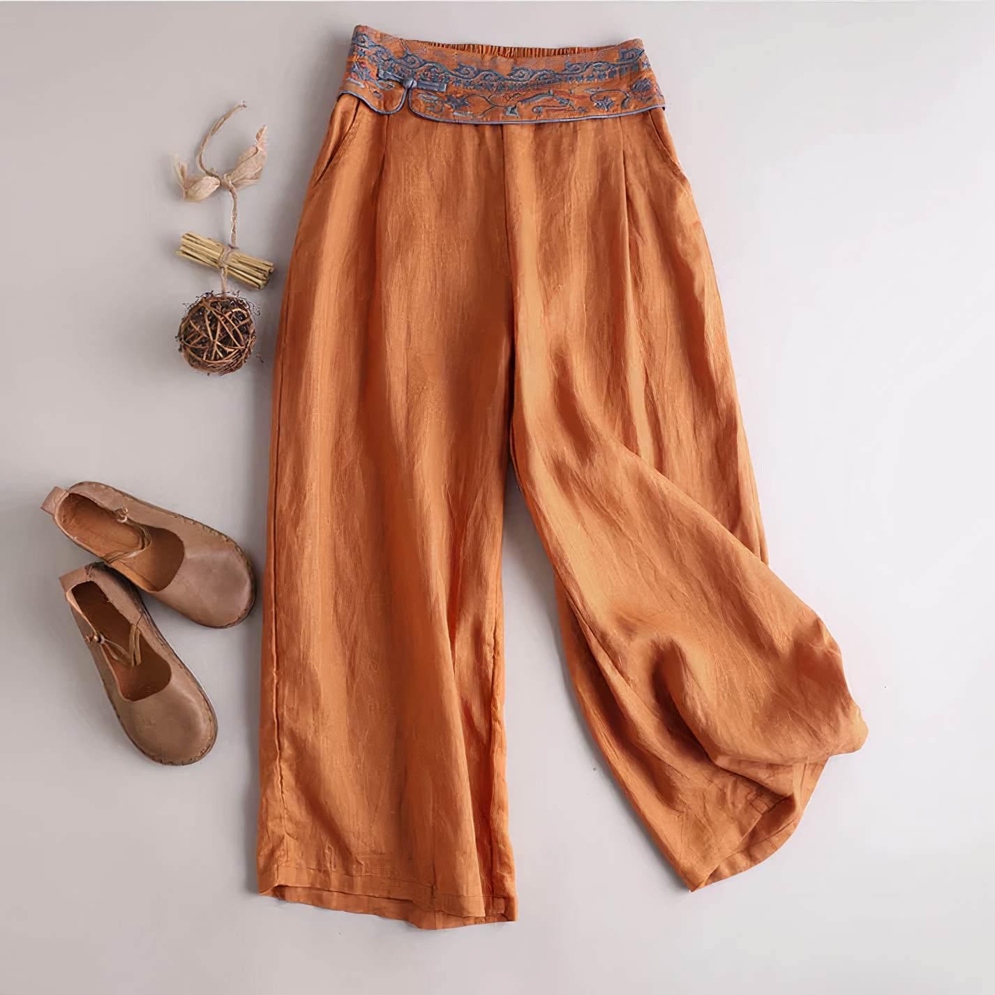 Liza - Losvallende vintage katoenen broek