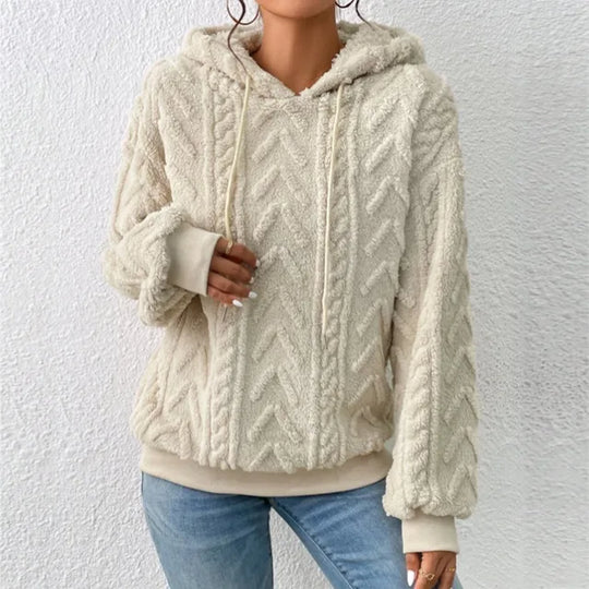 Casual - Trui met capuchon van teddyfleece van sol l