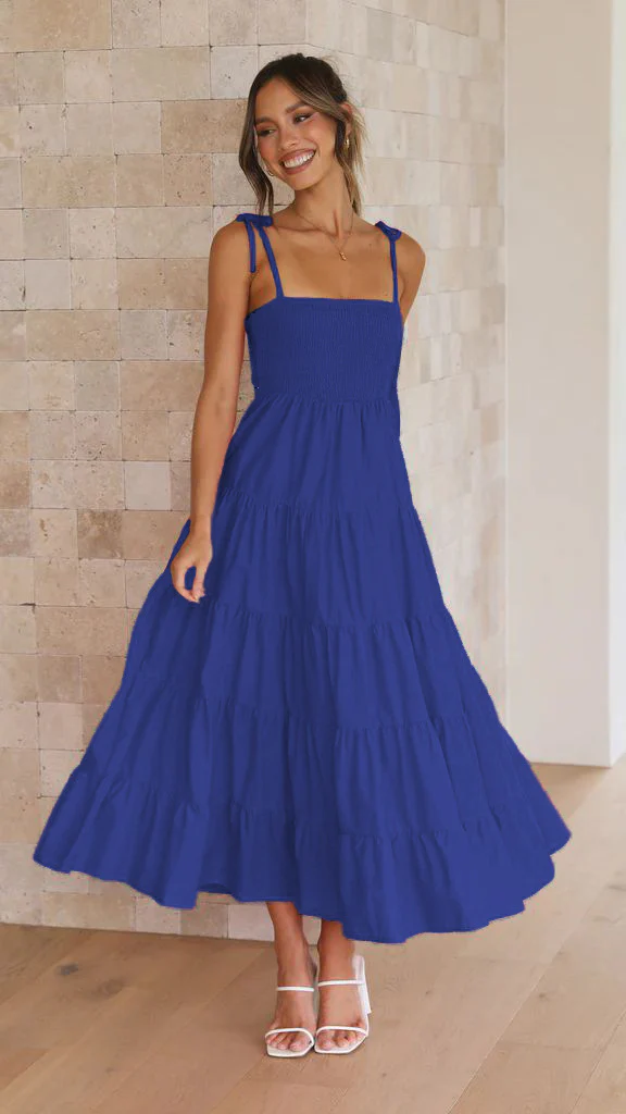 Leia Mouwloze bedrukte hoepeljurk met hoge taille