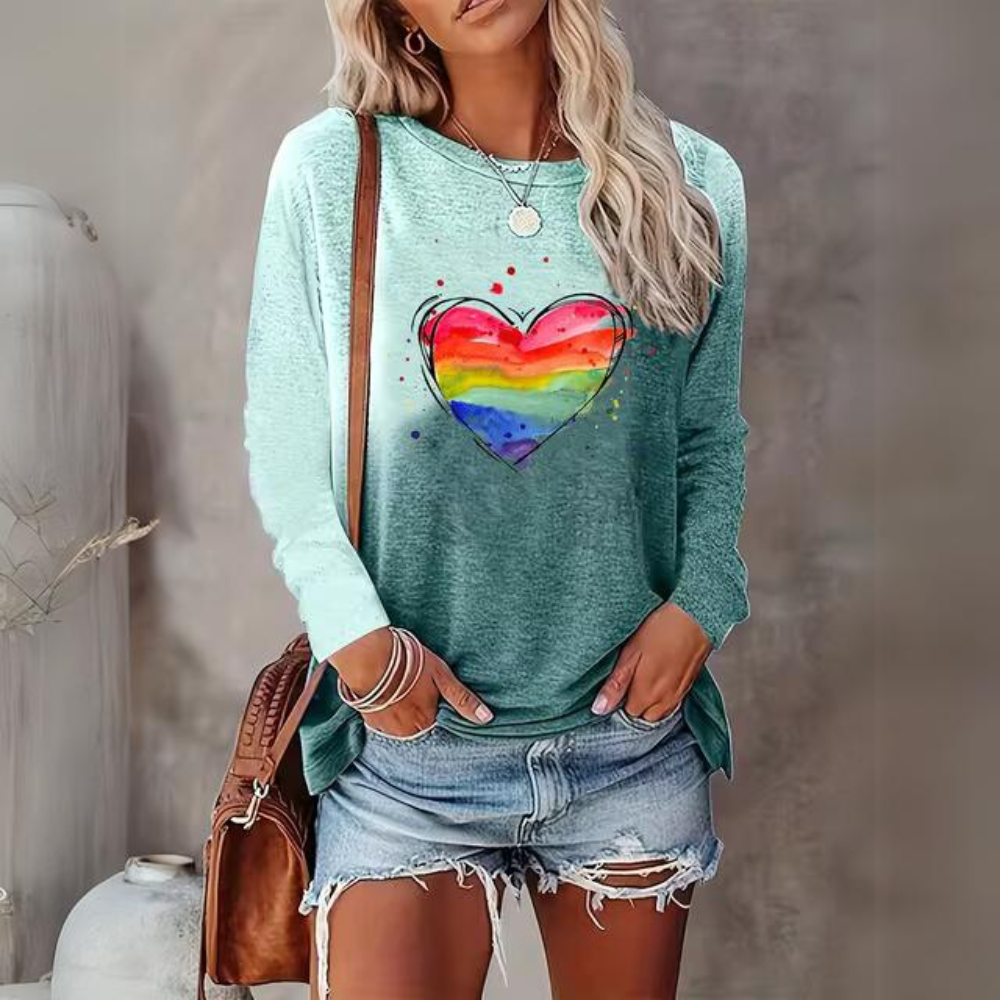 Leontine - Casual Regenboog Lange Mouw