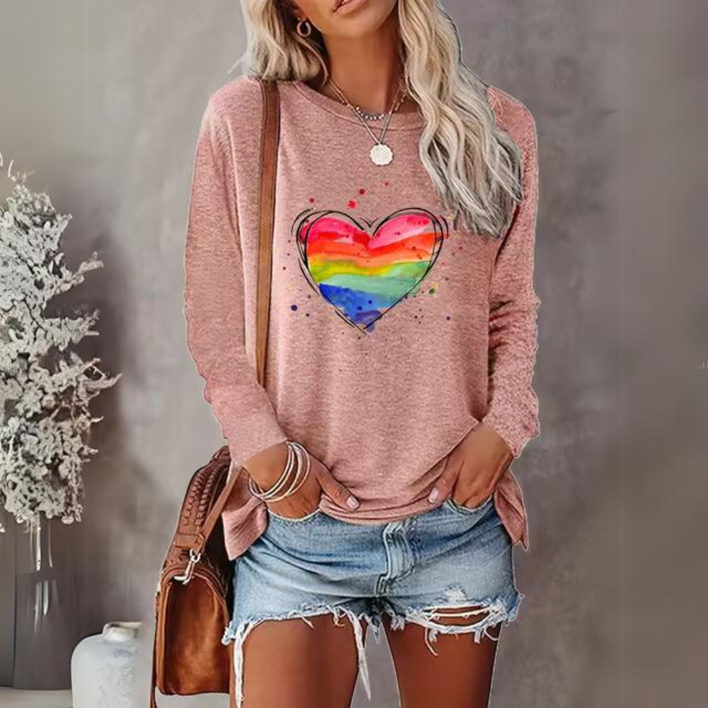 Leontine - Casual Regenboog Lange Mouw