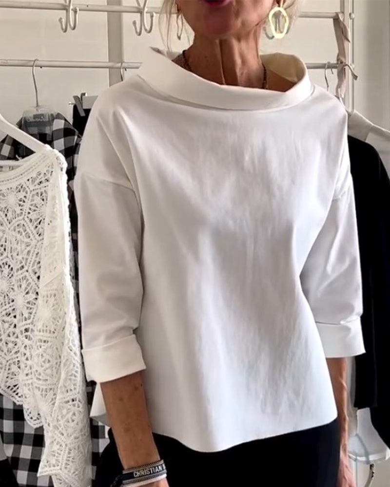 Elegante 3/4-mouwen blouse met boothals dames