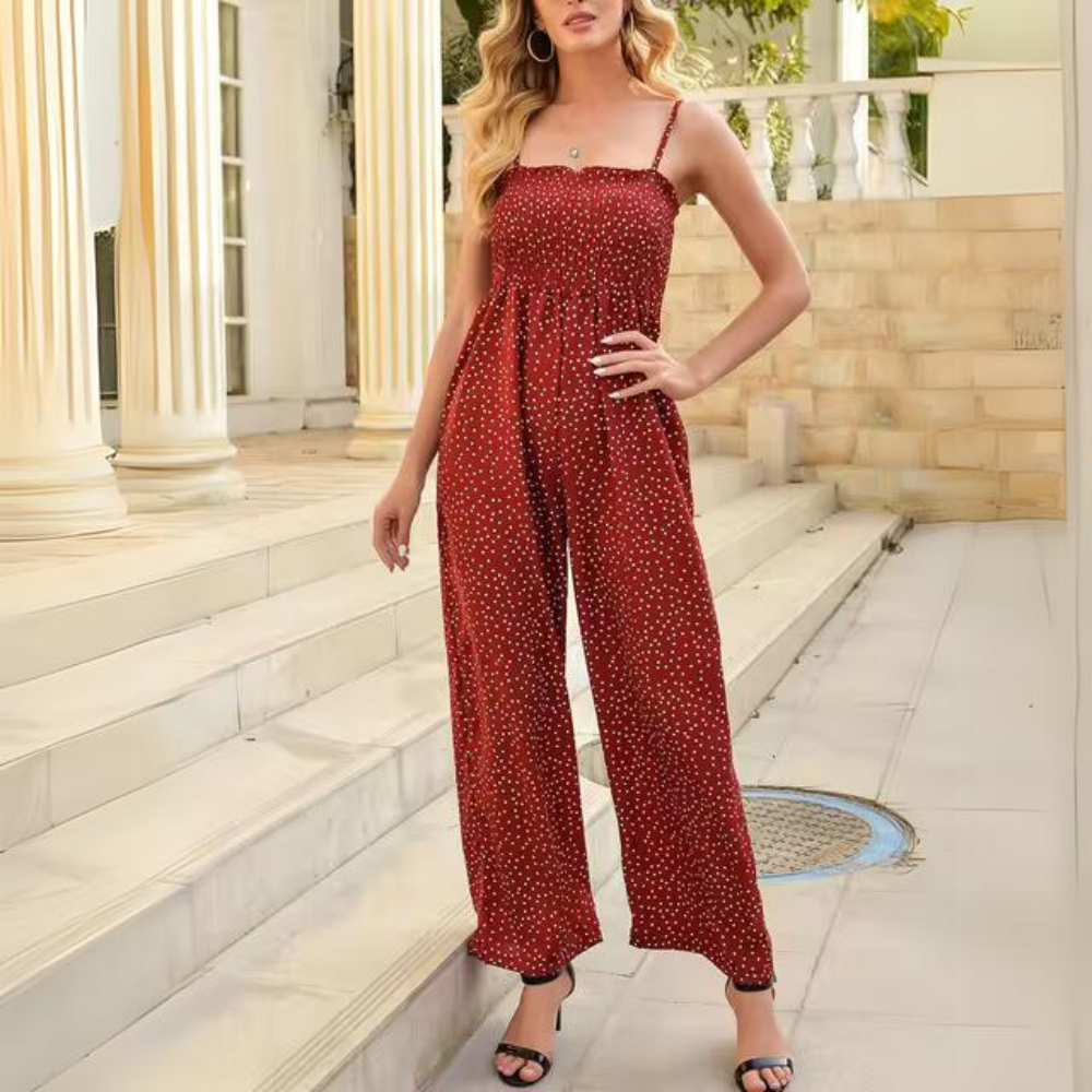 Margaux - Dames Jumpsuit met brede stippen