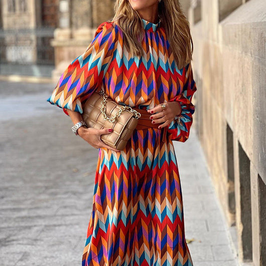 Formele midi-jurk met print