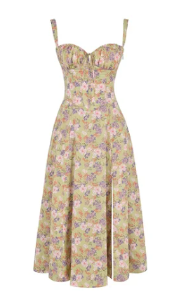 Mirea Medium gebloemde strapless jurk