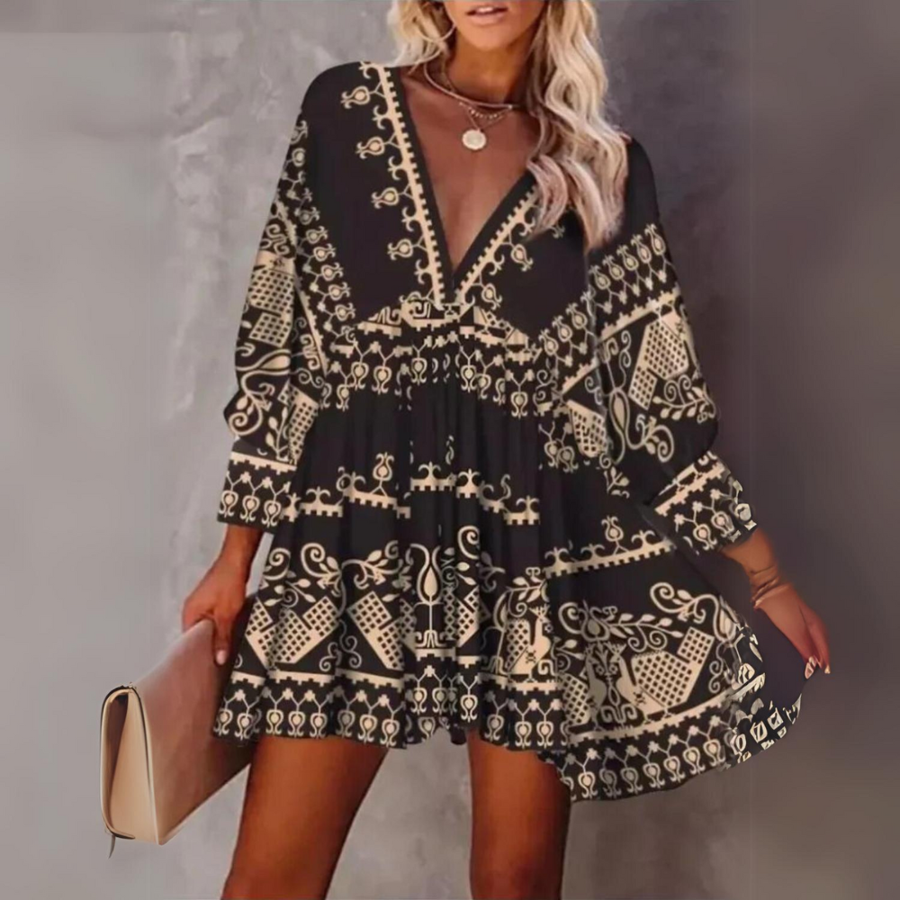 Isaline - Comfortabele Zomerjurk met Bohemian Print