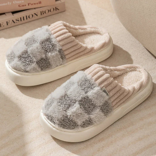 Everly - Gezellige Geruite Slippers voor Vrouwen