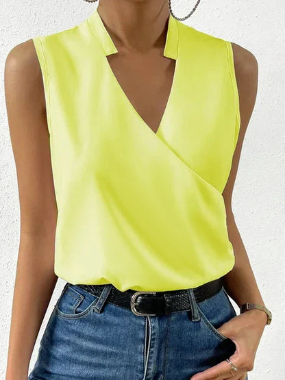 Constance - Gelaagde Wikkelblouse met V-hals