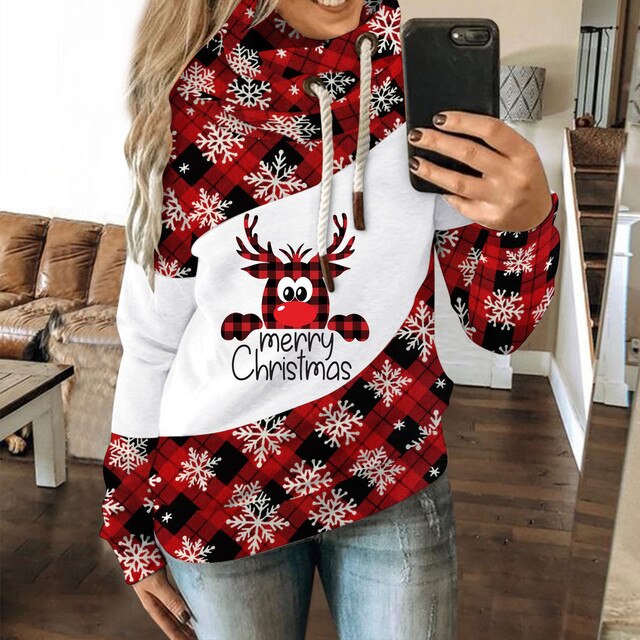 Sharon | Sweatshirt In Kerststijl Met Capuchon Voor Dames