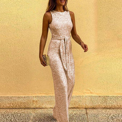 Amara Vrouwen Elegante Pailletten Jumpsuit