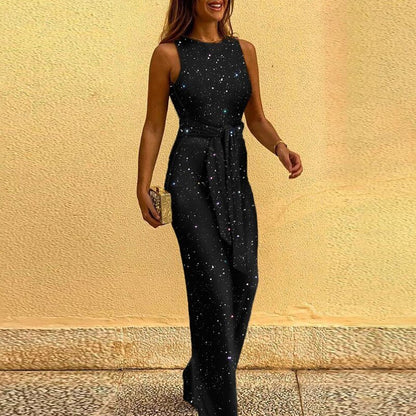 Amara Vrouwen Elegante Pailletten Jumpsuit