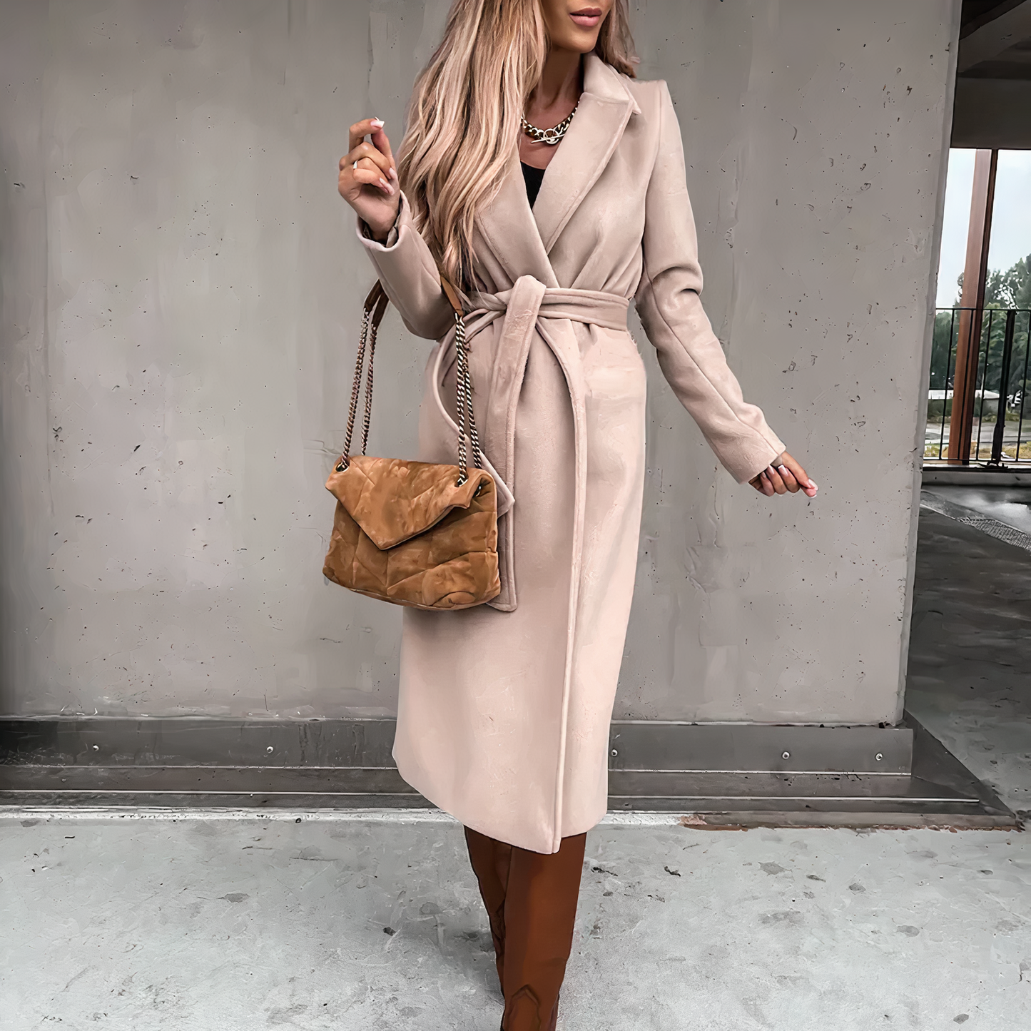 Chique trenchcoat van wolmix - Nicole