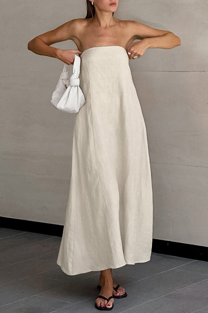 Nadine Strapless Gesmockte Jurk