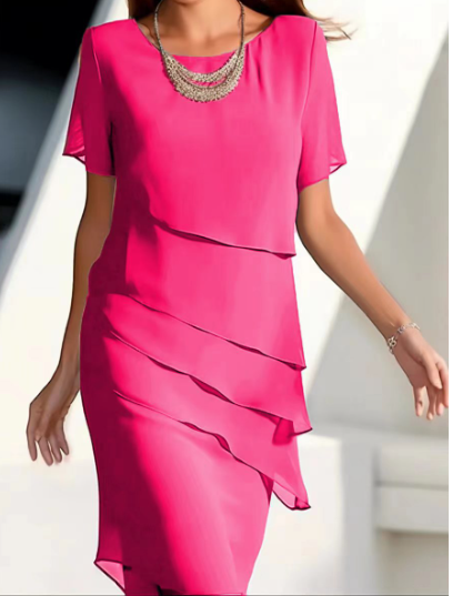 Natalia Effen mouwloze mini jurk