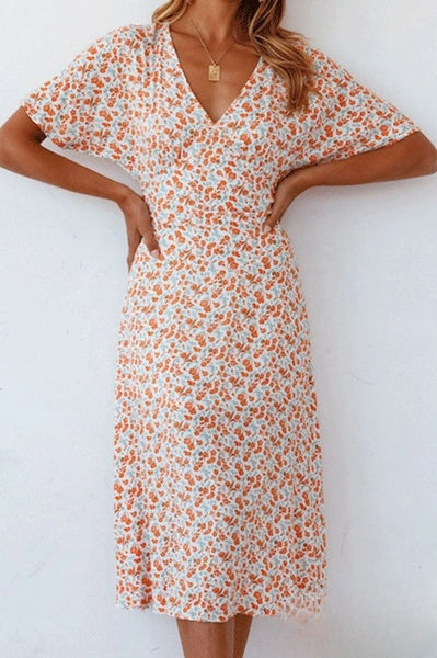 Nevaeh Trapeze jurken met Vhals en print