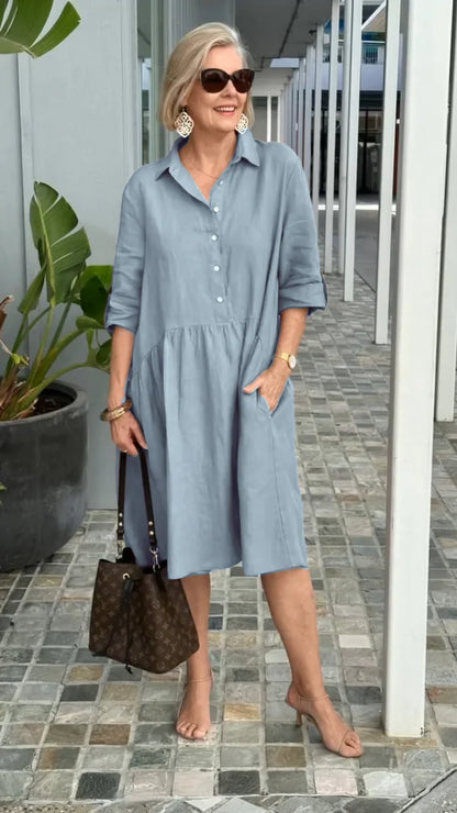 Noelle Nieuwe casual jurk voor dames van linnen en katoen