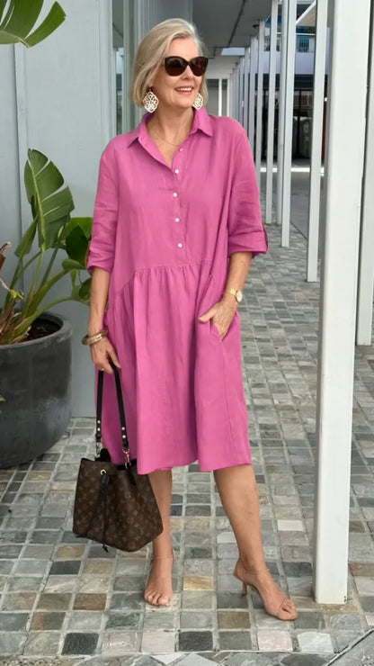 Noelle Nieuwe casual jurk voor dames van linnen en katoen