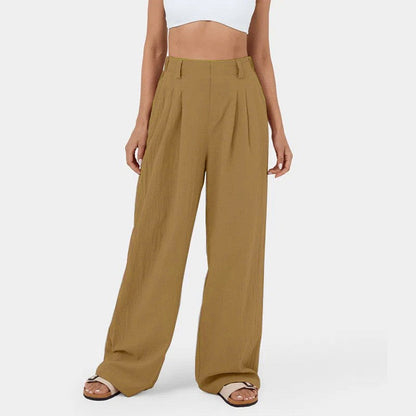 Rechte broek met hoge taille voor dames