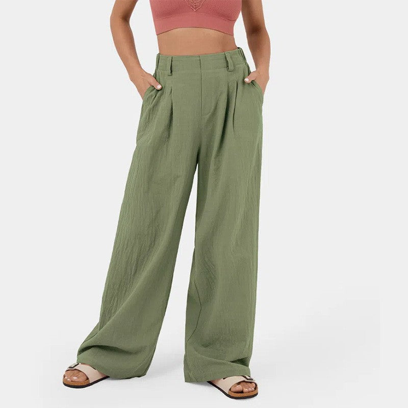 Rechte broek met hoge taille voor dames