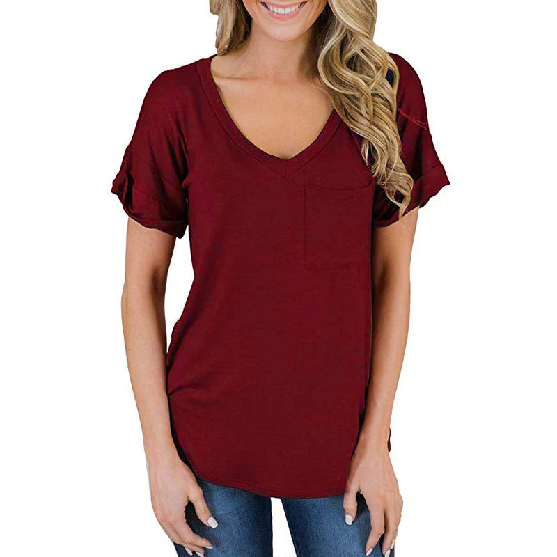 Dames T-shirt met V-hals