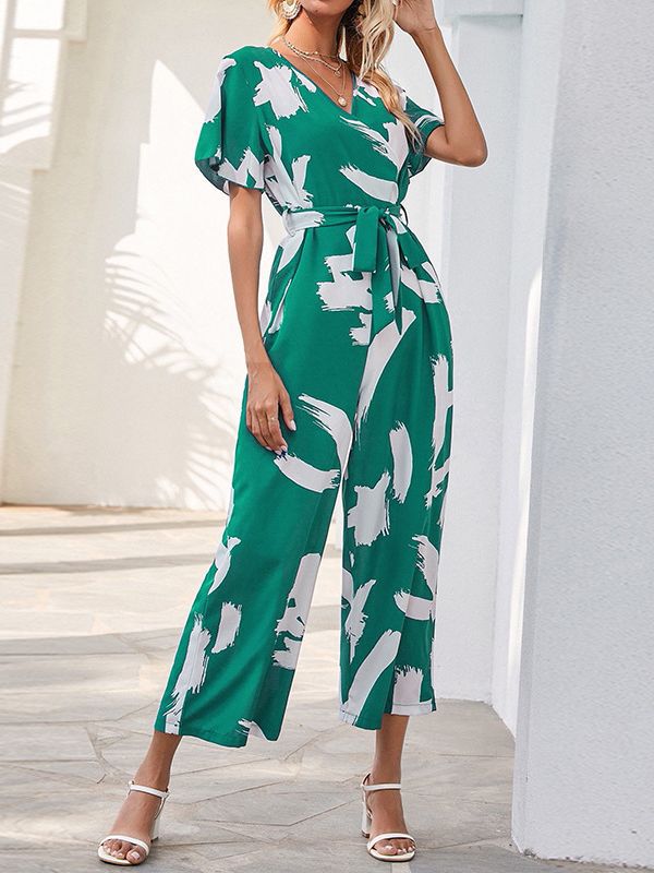 Cecile - Wijd uitlopende chiffon jumpsuit