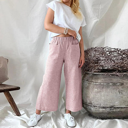 Sophie | Culotte Broek met Strepen | Comfortabel en Stijlvol | Ademend Katoen