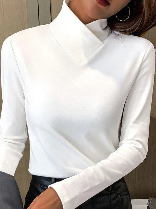 Carmen™ Elegante top met opstaande kraag